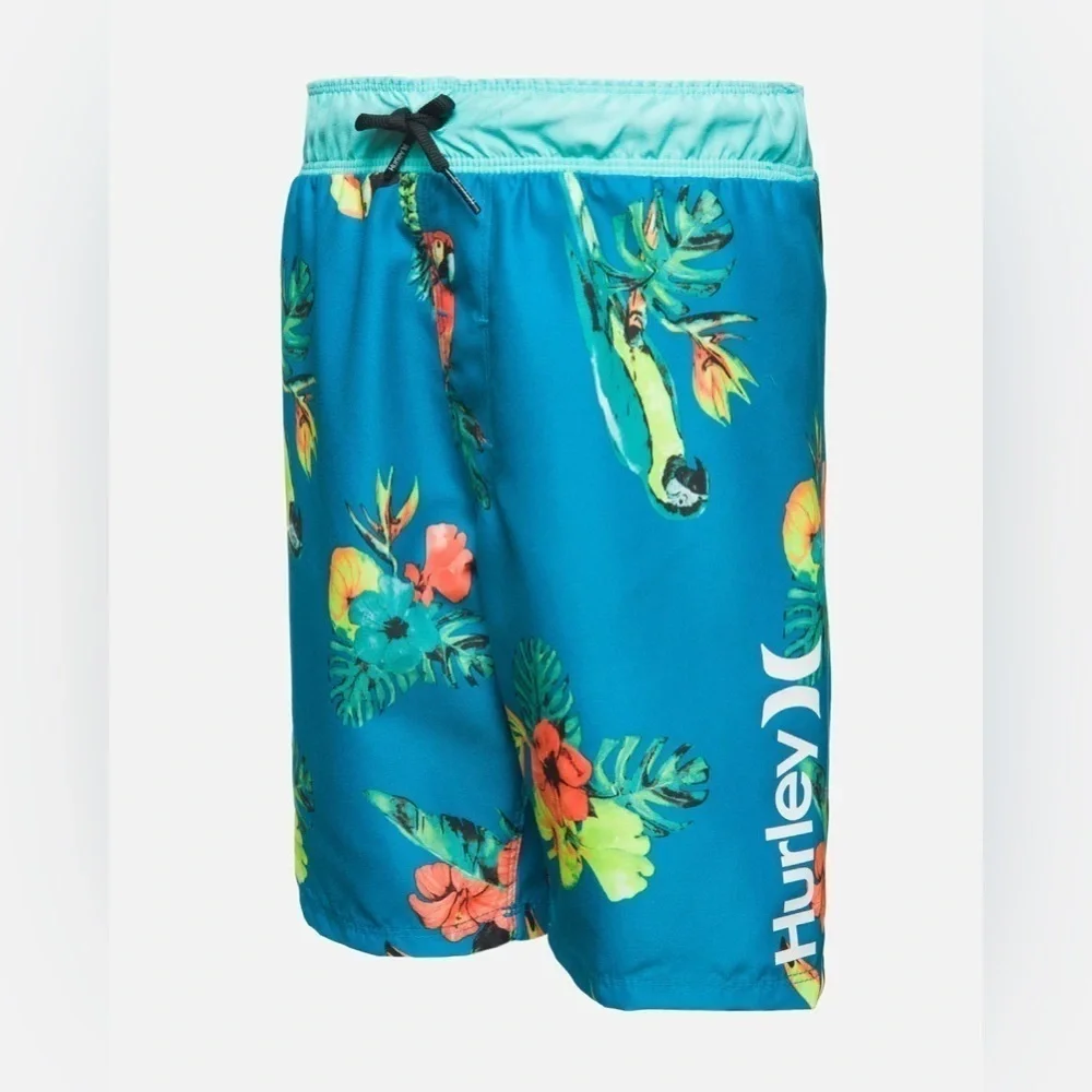NWT! Hurley Boys Parrot Floral Swim Shorts - Size Small (8-10 year old) 🪜